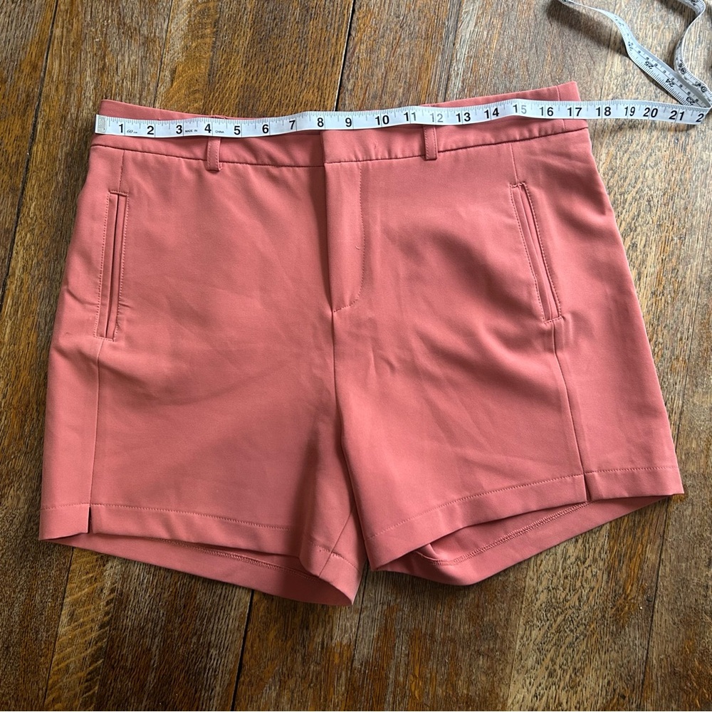 Shinesstar Women's XL‎ Coral Pink Tailored High Waisted Shorts